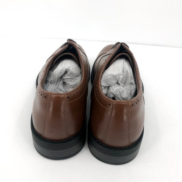 FAIRLANE & SONS Mens Feawin Flex Oxford Shoes Size 12 Tan Brown Leather NWOB - Picture 7 of 11